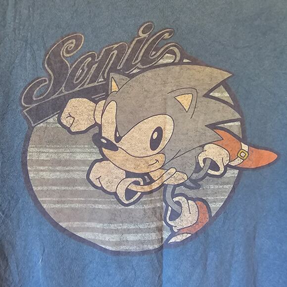 Sonic The Hedgehog Blue Graphic T-Shirt - Adult Men's Size Small - Picture 3 of 8